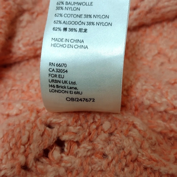 Free People Oversized Sunset Cruise Cardigan Orange Pinched Cheeks Xsmall - Picture 3 of 8